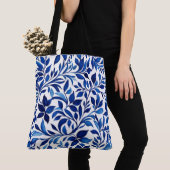 Custom Botanical Blue Floral Bag, Natuur Design Tote Bag (Dichtbij)