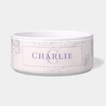 Custom Botanical Monogram | Dog Cat Pet Bowl