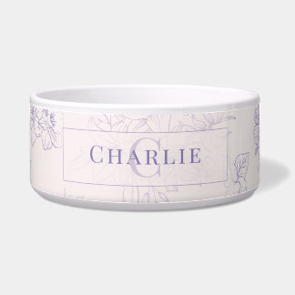 Custom Botanical Monogram | Dog Cat Pet Bowl Voerbakje
