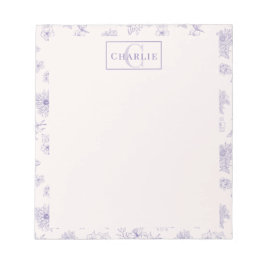 Custom Botanical Monogram Personalized Dog Cat Pet Notitieblok