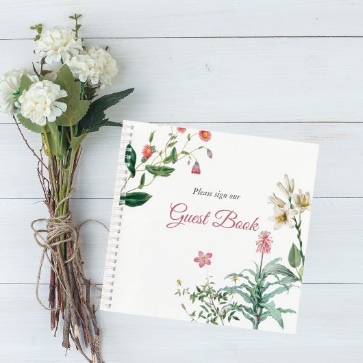 Custom Botanical Wedding Guest Book Notitieboek
