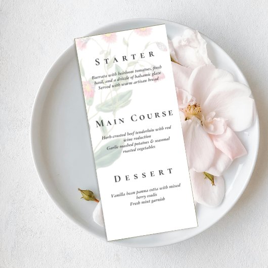 Custom Botanical Wedding Menu