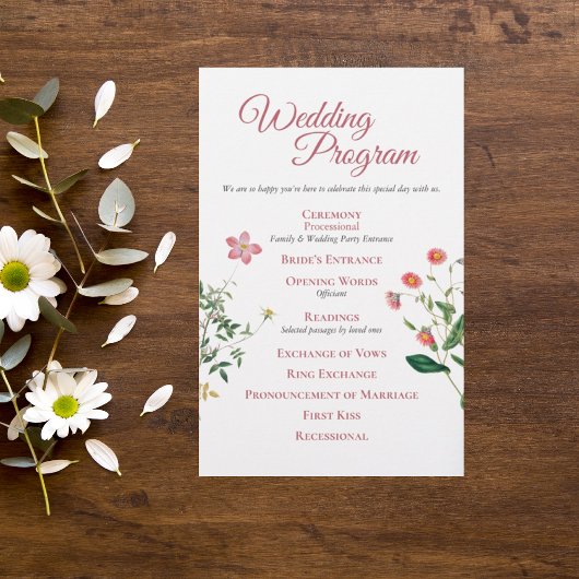 Custom Botanical Wedding Program