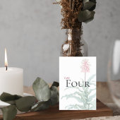 Custom Botanical Wedding Table Number Kaart