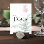 Custom Botanical Wedding Table Number Kaart<br><div class="desc">Guide your guests in style with this custom botanical wedding table number, featuring soft, hand-painted florals and flowing greenery in a clean, elegant layout. The delicate botanical artwork pairs beautifully with classic typography, creating a refined and cohesive look for your reception tables. Ideal for garden weddings, romantic celebrations, and nature-inspired...</div>