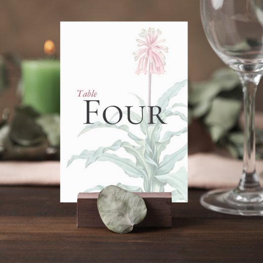 Custom Botanical Wedding Table Number Kaart