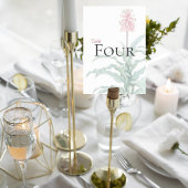 Custom Botanical Wedding Table Number Kaart