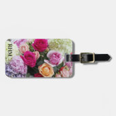 Custom Bouquet of Summer Flowers Rozen Monogram Bagagelabel (Voorkant horizontaal)
