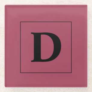 Custom Bourgogne met gouden familie Initiaal Glazen Onderzetter