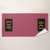 Custom Bourgogne met gouden Initialen Badhanddoek (Badhanddoek)
