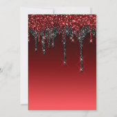 Custom Bourgogne Zwart Glitter Drip Gelukkige Verj Kaart (Achterkant)