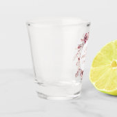 Custom Bourgondië Stoffig Roze Bloemen 60e Verjaar Shot Glas (Links)