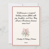 Custom, Bow Berries & Foliage Flat Christmas Card Feestdagenkaart (Achterkant)