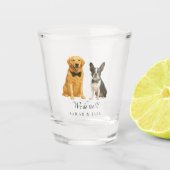 Custom Bow Stropdas 2 Pet Wedding Shot Glas (Voorkant)