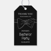Custom Bow Stropdas Black Bachelor Party Bedankt Cadeaulabel (Voorkant)