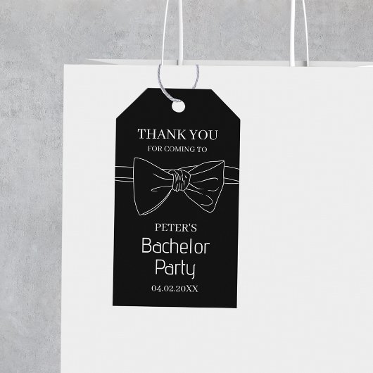 Custom Bow Stropdas Black Bachelor Party Bedankt Cadeaulabel