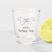 Custom Bow Stropdas vrijgezellenfeest Shot Glas (Voorkant)