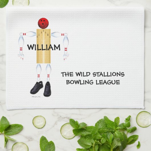 Custom Bowling League Theedoek (Gevouwen)