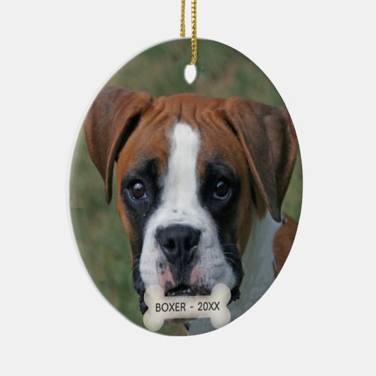 Custom Boxer Dog Foto Keramisch Ornament (Rechts)