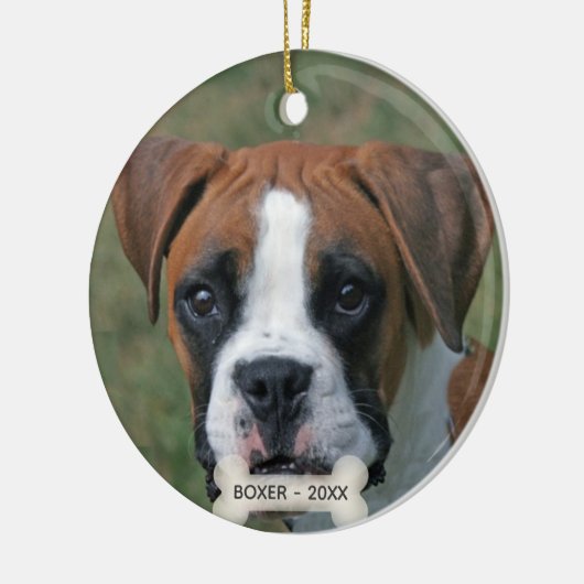 Custom Boxer Dog Foto Keramisch Ornament (Links)