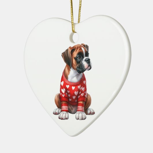 Custom Boxer Dog Fun Valentijn Keramisch Ornament (Links)