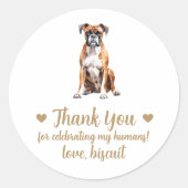 Custom Boxer Dog Wedding Favor Stickers (Voorkant)