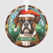 Custom Boxer Dog Xmas Ornament (achterkant)