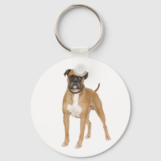 Custom Boxer Puppy Dog Love Sleutelhanger (Voorkant)
