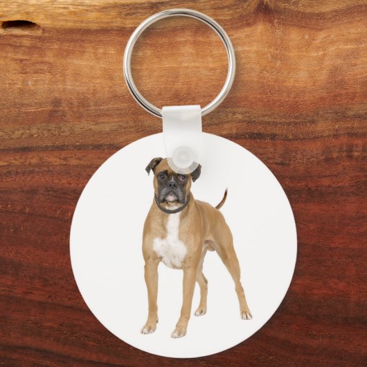 Custom Boxer Puppy Dog Love Sleutelhanger (Voorkant)