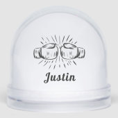 Custom Boxing Gloves Snow Globe Gift Sneeuwbol (Voorkant)