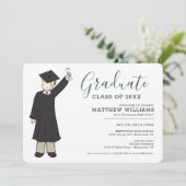 Custom Boy Avatar | Afstuderen van de middelbare s Kaart (Staand voorkant)