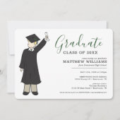 Custom Boy Avatar | Afstuderen van de middelbare s Kaart (Voorkant)