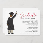 Custom Boy Avatar | Afstuderen van de middelbare s Kaart (Voorkant / Achterkant)