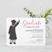 Custom Boy Avatar | Afstuderen van de middelbare s Kaart (Staand voorkant)