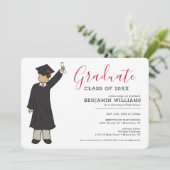 Custom Boy Avatar | Afstuderen van de middelbare s Kaart (Staand voorkant)