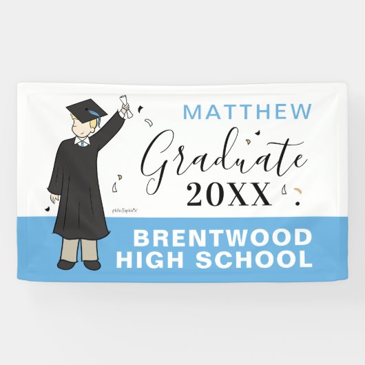 Custom Boy Avatar | Banner voor Afstuderen op de m (Horizontaal)