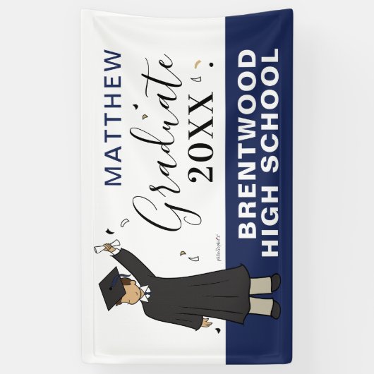 Custom Boy Avatar | Banner voor Afstuderen op de m (Verticaal)