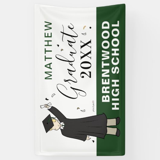 Custom Boy Avatar | Banner voor Afstuderen op de m (Verticaal)