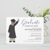 Custom Boy Avatar | Middelbaar Afstuderen Kaart (Staand voorkant)