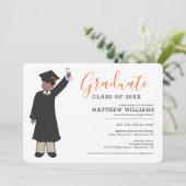 Custom Boy Avatar | Middelbaar Afstuderen Kaart (Staand voorkant)