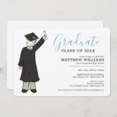 Custom Boy Avatar | Middelbaar Afstuderen Kaart (Voorkant / Achterkant)