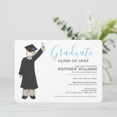 Custom Boy Avatar | Middelbaar Afstuderen Kaart (Staand voorkant)