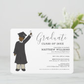 Custom Boy Avatar | Middelbaar Afstuderen Kaart (Staand voorkant)