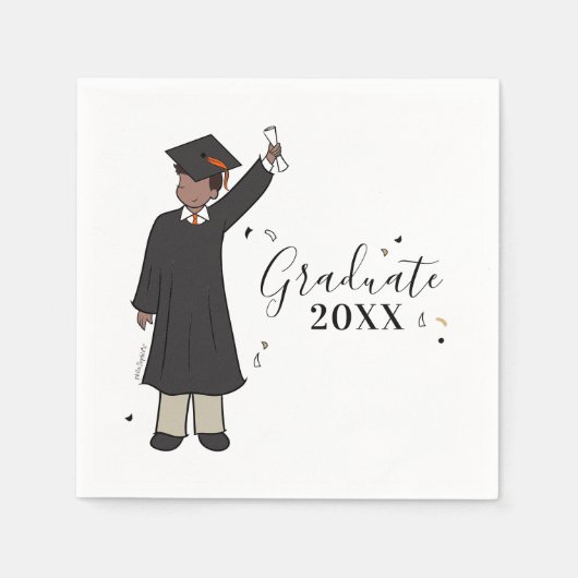 Custom Boy Avatar | Middelbare school Afstuderen s Servet (Voorkant)