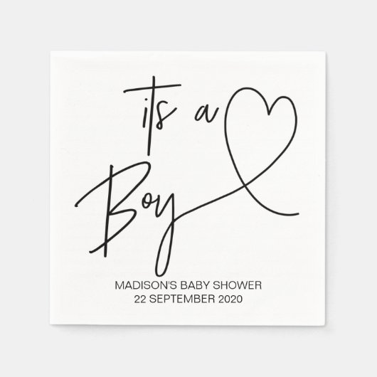 Custom Boy Baby shower Cocktail Servet Party Decor (Voorkant)