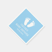 Custom boy baby shower party servetten met voetjes (Hoek)