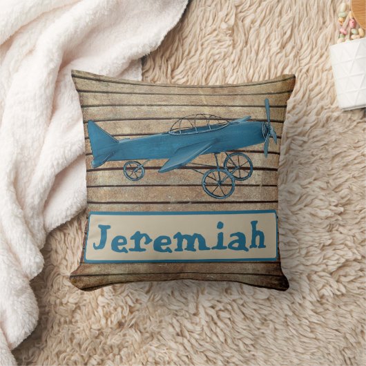Custom Boy Blue Baby Plane Pilot Sierkussen Art (Deken)