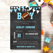 Custom Boy Chalkboard Football Thema Baby shower