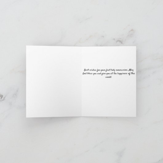 Custom Boy First Heilige Communcard Kaart (Binnen)