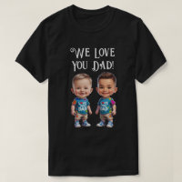 Custom boy karikaturen "we love you pa"
